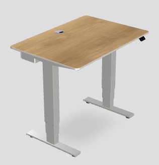 Schreibtisch HPL Kompakt 85x60cm mit HPL Dekor Eiche rustikal, Kabelwanne und Kabeldurchlass
